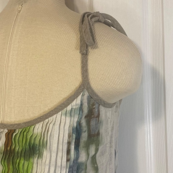 ZYGA LIN'N LAUNDRY Linen Lagenlook Adjustable Tie Spaghetti Strap Baby Doll Top - Picture 5 of 14